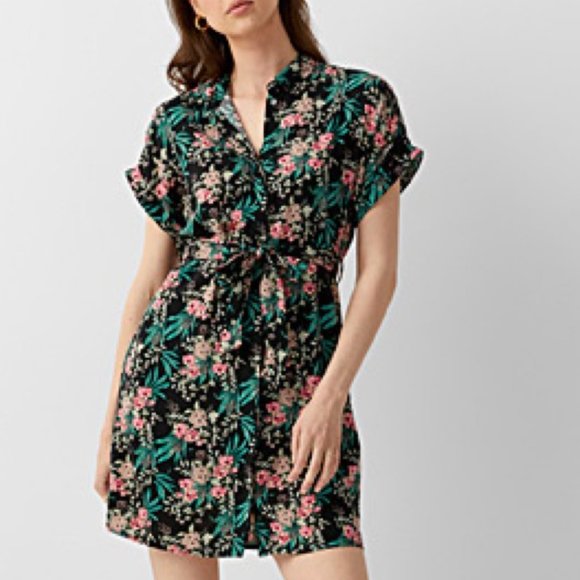 VERO MODA XS Print Boquet Kimono Shirt Dress - Picture 1 of 16